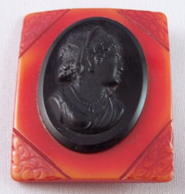 BP11 resin washed bakelite cameo pin